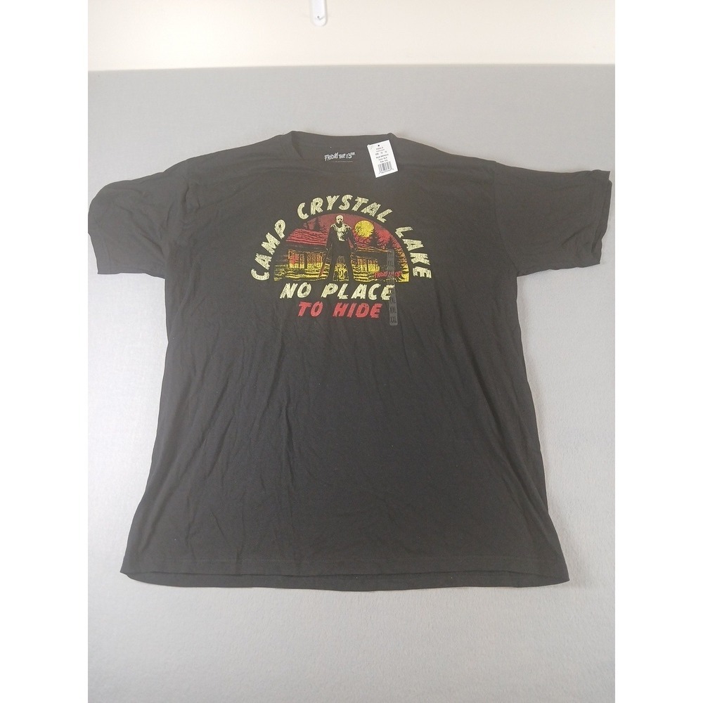 Friday the 13th T-Shirt Jason Voorhees Camp Crystal Lake No Place to Hide XXL